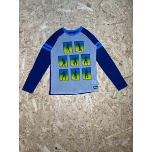 Fortnite Boys Youth Gray Long Sleeve Graphic Shirt Sz 14/16
